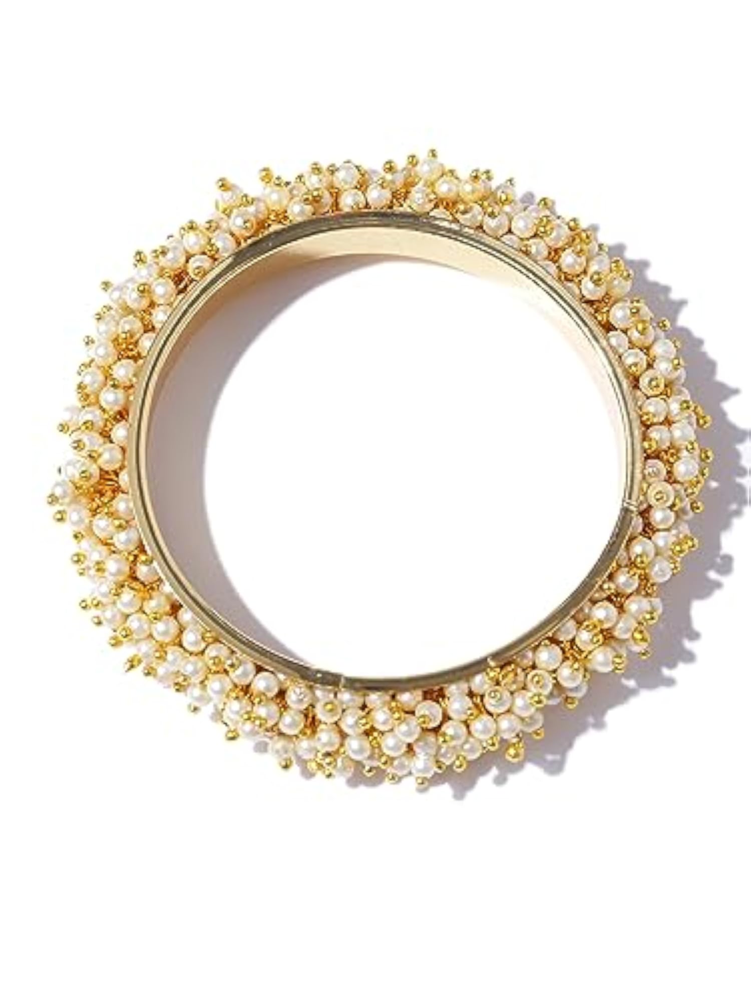 Traditional Pearl Plated Bangles for Women (2.4)